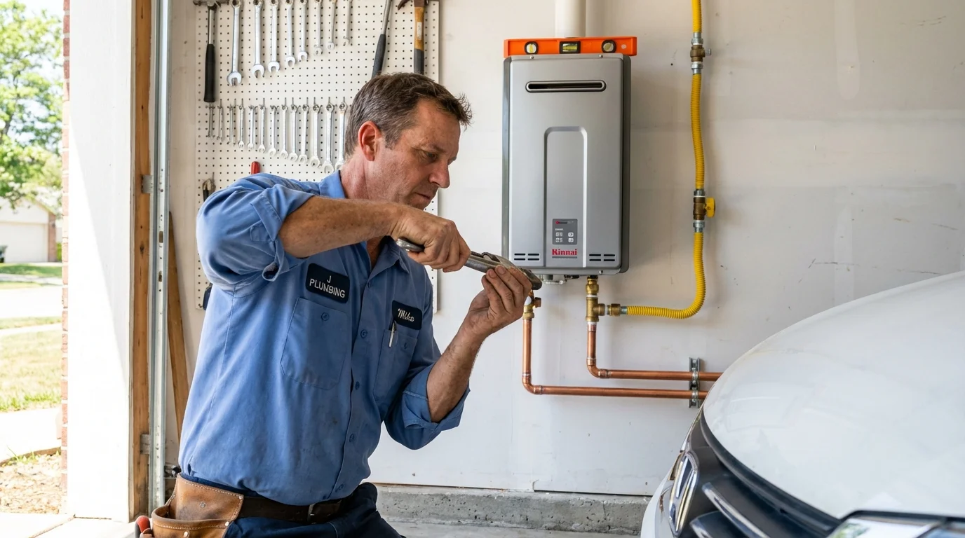 Tankless water heater installation by a Johns Plumbing LLC plumber in Germantown